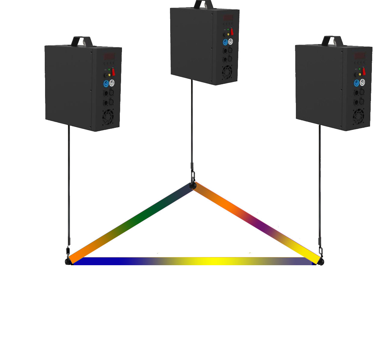 Kinetic led  triangle tube light multi color